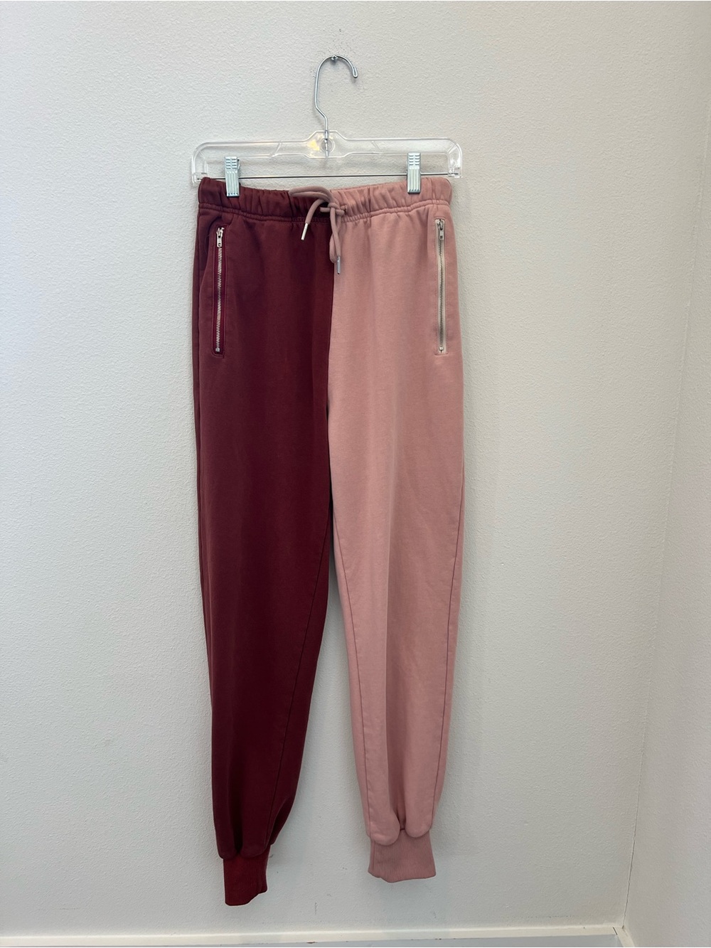 superdown Renna Two Tone Sweatpants in Pink & Red